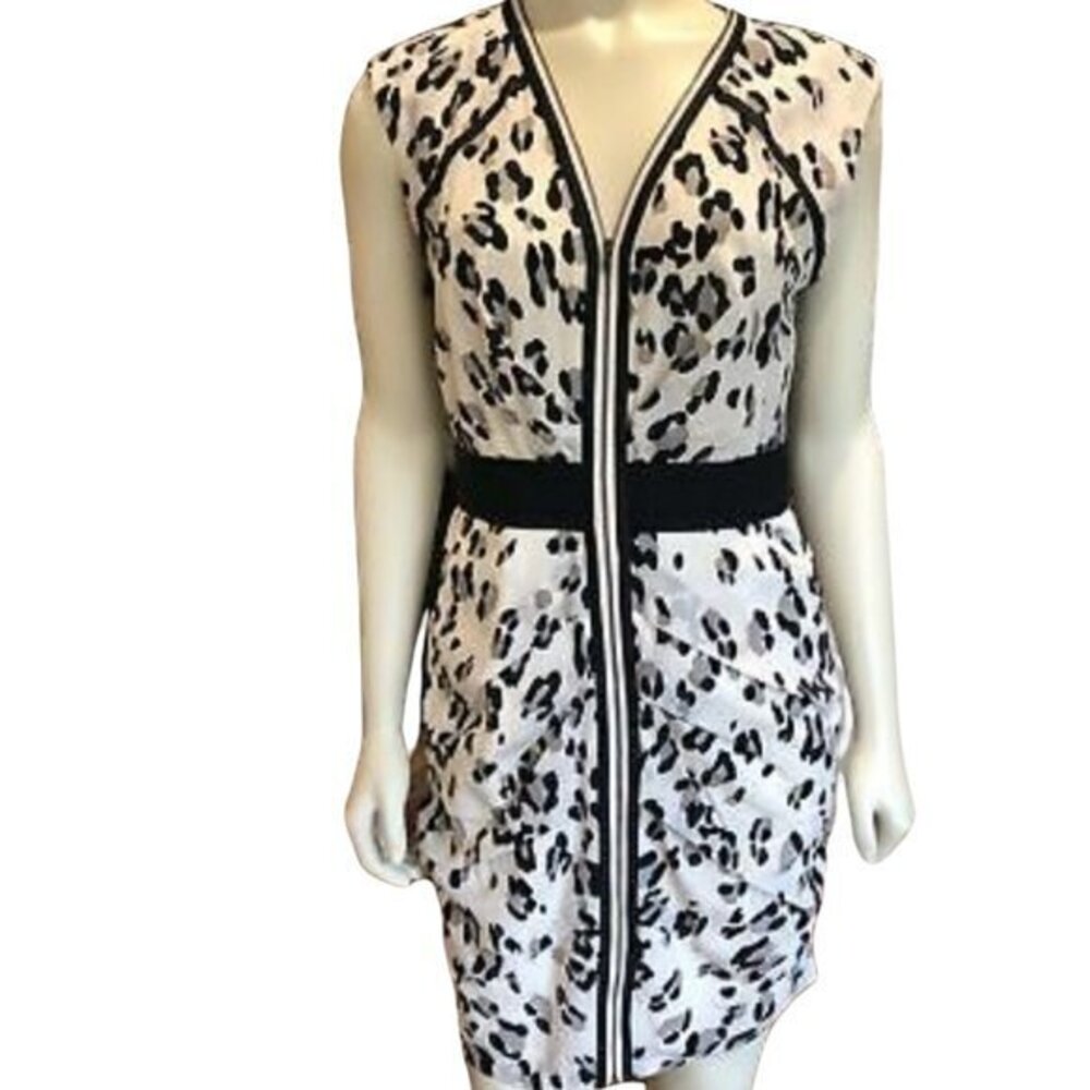 Bebe Leopard Print  Midi Bodycon Dress Size  XS